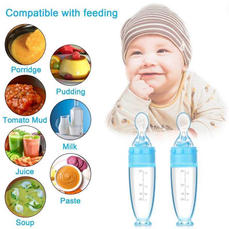 Cups Derees Uitrusting BPA Gratis Baby Voeding Flessen Lepel Babyvoeding Feeder met staande basiszuigmelkfles Baby Training Supplement Food Lepel P230314