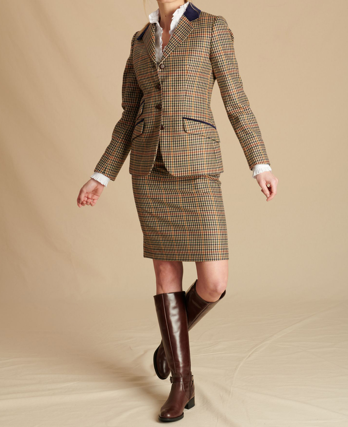 Inverno tweed feminino saia curta conjunto fino ajuste escritório feminino streetwear 3 peças casaco jaqueta vestido ternos