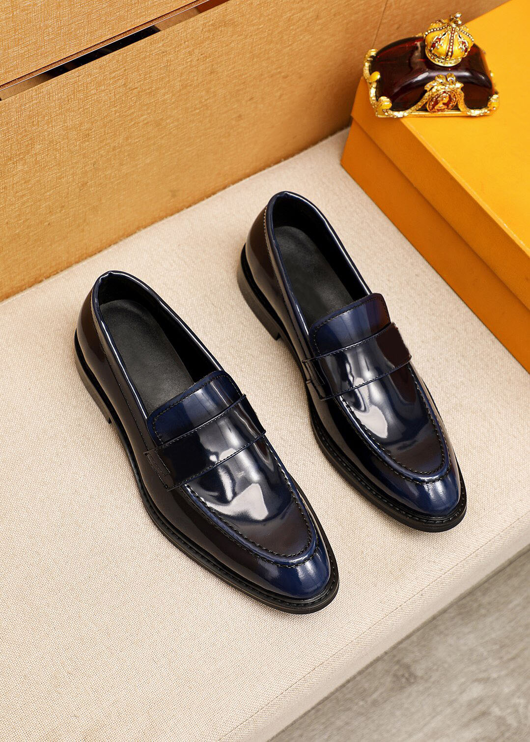 Высококачественный классический 2023 мужской одевание для обуви повседневной скольжение на лофеле мода мужской бренд удобный офисная обувь размер 38-45