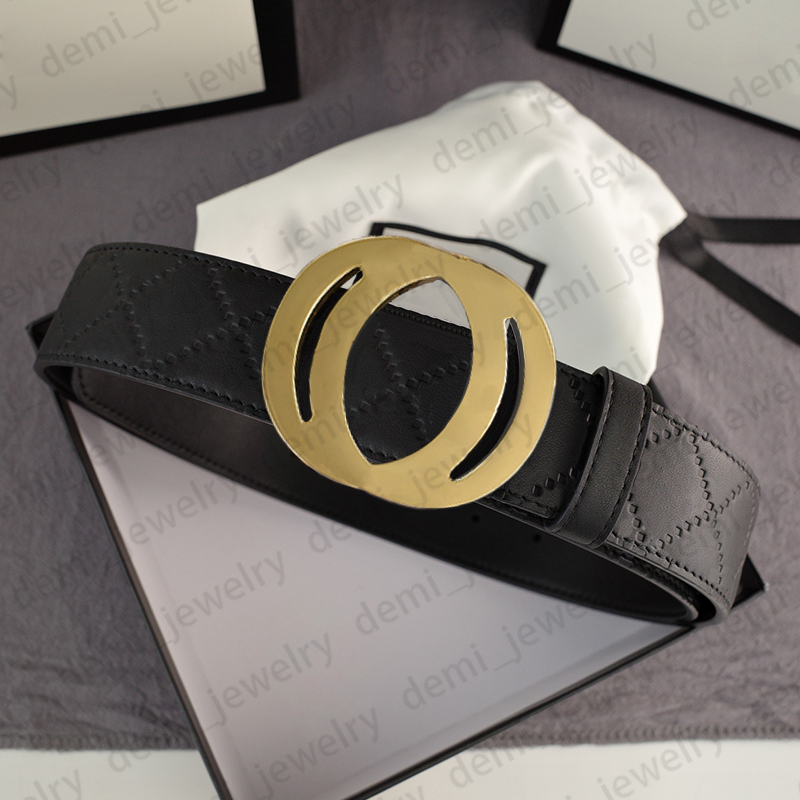 Man Belt Designer Belts Genuine Leather Width 3.8cm Pattern Design Classic Smooth Buckle Gold Sliver Black Color