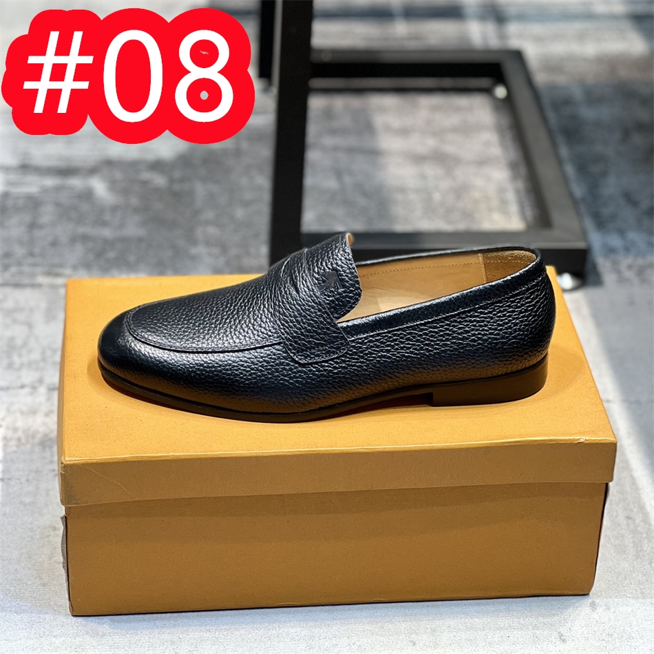 21 Modèle En Cuir Véritable Luxueux Hommes Chaussures Printemps Mode En Cuir Hommes Mocassins Appartements Nouvelle Haute Qualité Designer Chaussures Habillées Pour Hommes Chaussures De Conduite Taille 38-45