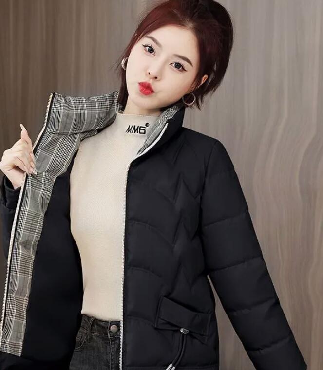 Women's Outerwear & Coats Cotton jacket women's short 2023 winter new stand up collar cotton jacket thickened Korean version loose and slimming warm cotton jacket small