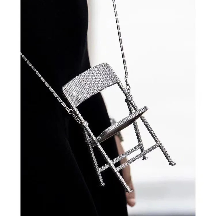 Charms Bling Mini Chair Super Cute handmade Messenger Folding for Personal Decor Desk Home Accessories 231129