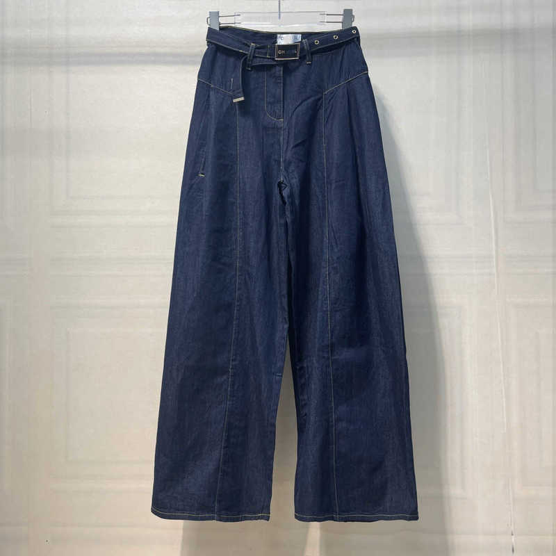 Jeans da donna firmati Jeans trascinanti a gamba larga con cintura Stile prodotto singolo Pantaloni super larghi da donna 7BNM