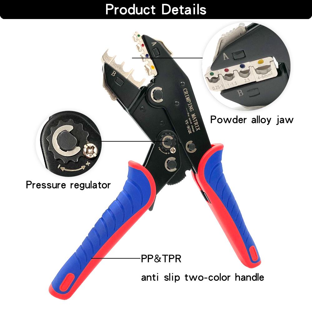 Tang Crimping Pliers Quick Replacement Jaw Set For 2.8 4.8 6.3 Plug/Tube/Insulation/Car Terminals Hand Multifunction Wire Clamp Tools