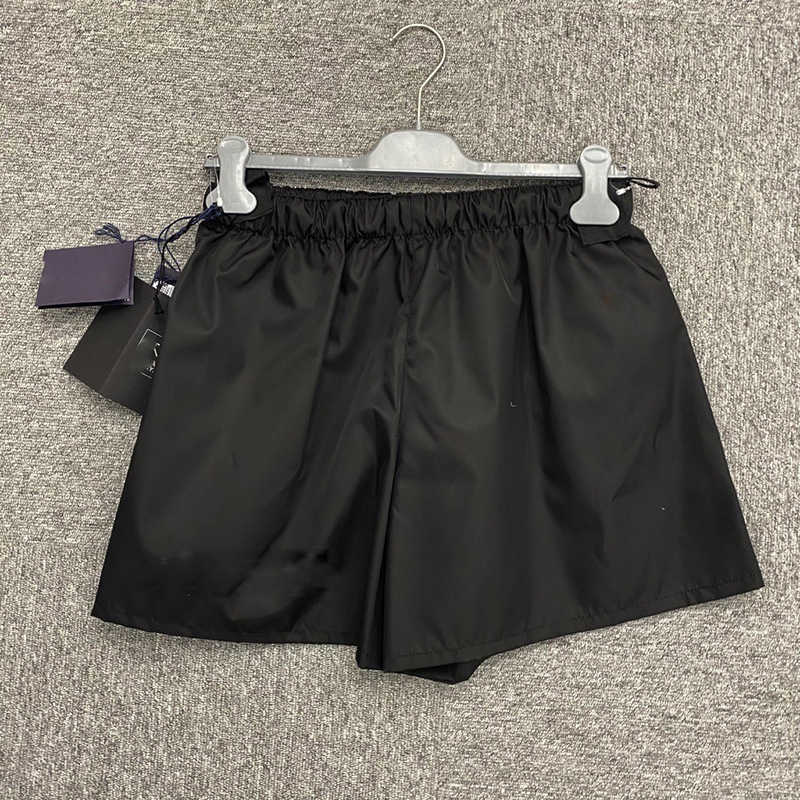 Designer new women t shirt Shirt Casual Triangle Drawstring Nylon Shorts 23 Summer Loose Slim High Waist Wide Leg Pants