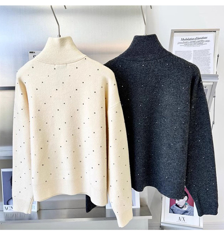 1122 L 2023, осенний брендовый свитер в одном стиле с длинным рукавом, серый женский свитер с круглым вырезом, женская одежда высокого качества qianhe