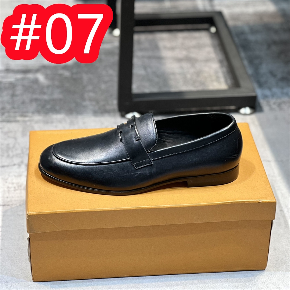 10 Model Men's Wygodne modne luksusowe luksusowe buty z prawdziwą skórzanymi butami codzienne mokasyny biznesowe buty formalne poślizg na designerskich mężczyznach sukienka buty obuwie