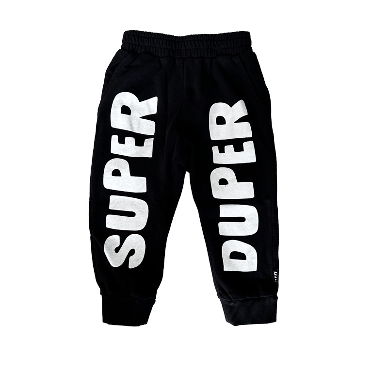 Outono e Inverno Moda Masculina e Feminina Crianças Rosto Sorridente Impresso Graffiti Sweatpants Moda Algodão Calças Confortáveis Calças Casuais