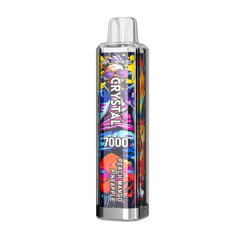 Original Vapme Crystal 7000 Puffs Disponible Vape Pen Puff 7K Mesh Coil Rechargeable E Cigaretter 18 smaker 0% 2% 3% 5% Vapers Förångare
