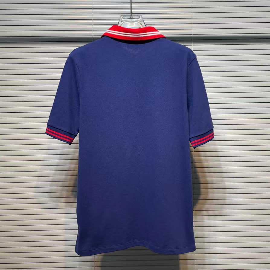 مصمم قميص قميص عالية الطبعة تمايز سوق الرقبة خط التطريز نقي الأكمام بولو للجنسين غير الرسمي