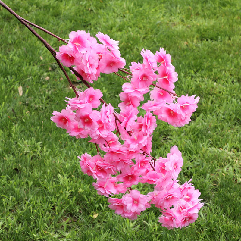 Flor de cerejeira artificial, guirlanda de flores falsas, branco, rosa, vermelho, roxo, disponível para decoração de casamento, faça você mesmo