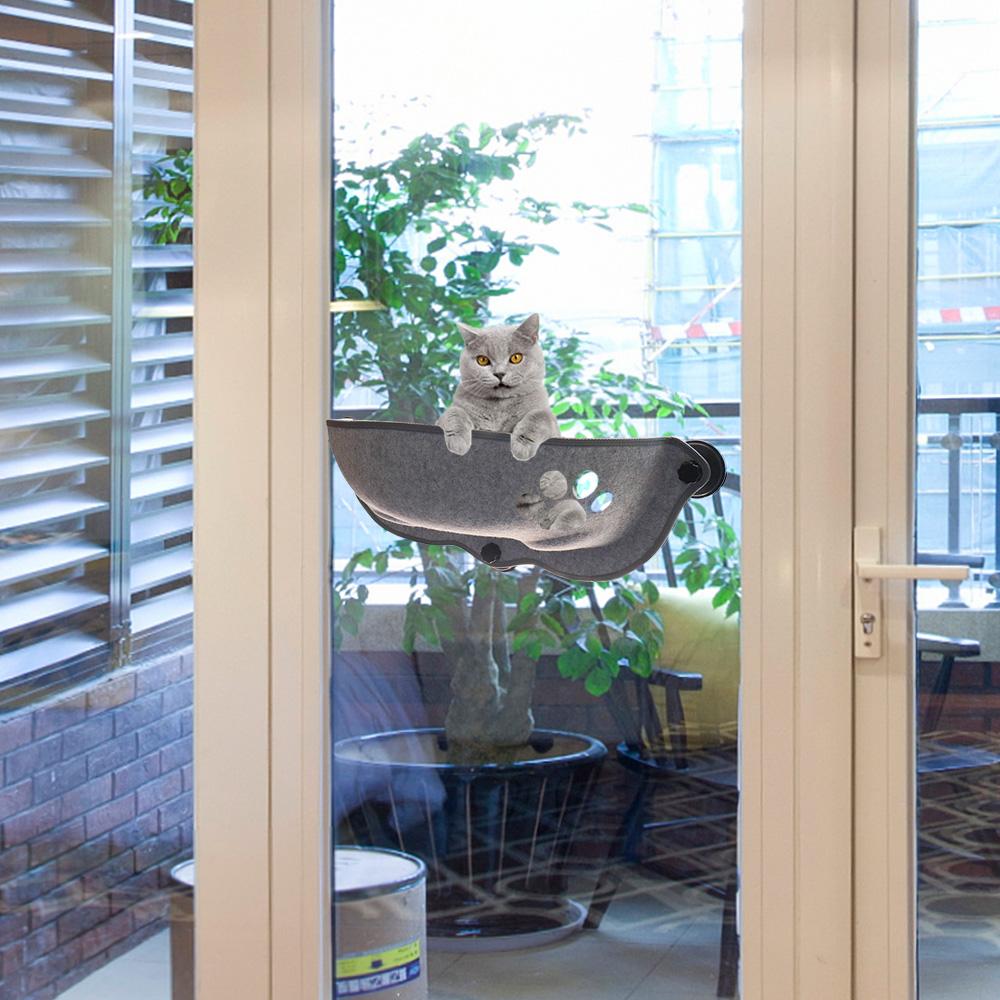 Mats Cat Window Hammock With Strong Suction Cups Pet Kitty Hanging Sleeping Bed Storage For Pet Warm Ferret Cage Cat Shelf Seat Beds