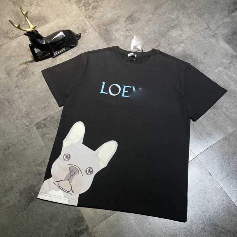 Luxury Designer women t shirt Shirt Strictly select Loe's cartoon dog print short-sleeved t-shirt ins pure top for outer-wear bottoming