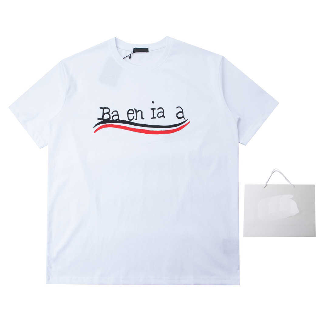 Designer t-shirt Shirt High Edition 23 Early Spring Sleeve T-shirt Coke Wave Graffiti Print Trend Lovers