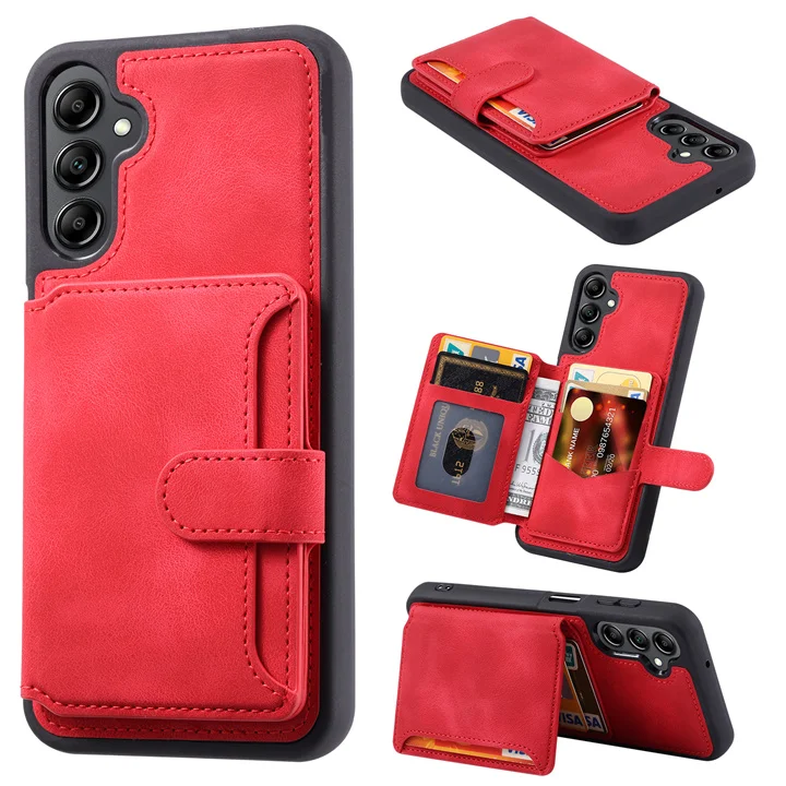 Business Leather Stand Wallet Phone Case för Samsung Galaxy S22 Plus S23 Ultra S23Fe Card Holder RFID Blockering av chockproof Slim Flip Cover