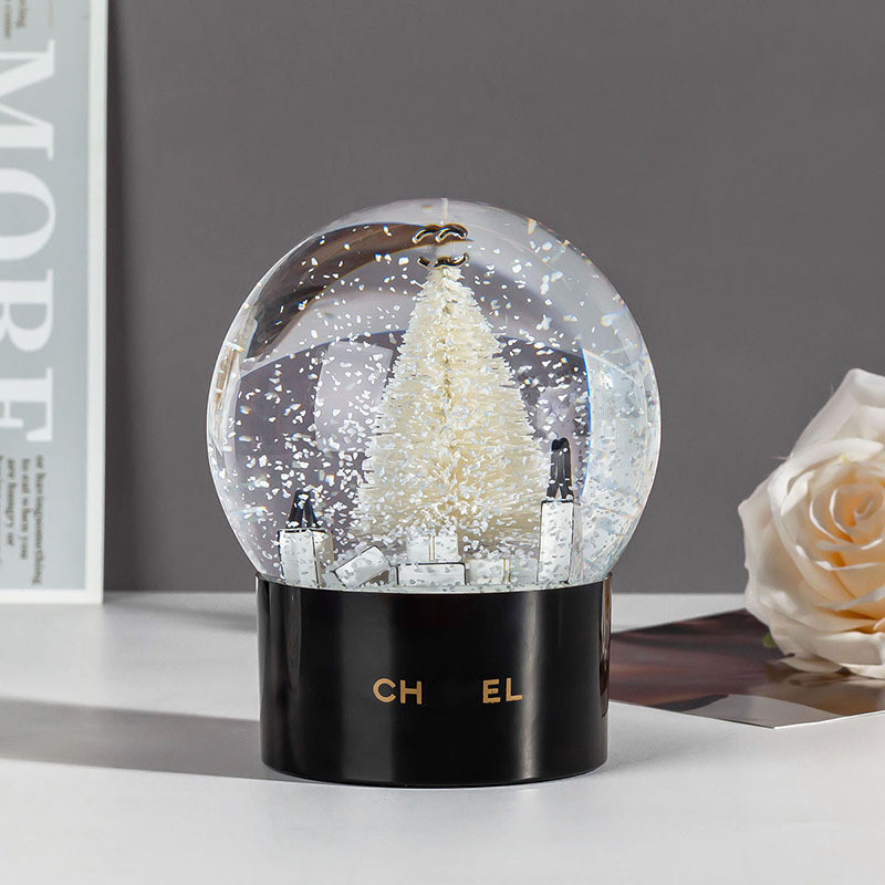 Designer creative gift jewelry letter logo white Christmas tree transparent crystal ball best friend girlfriend Valentine's Day gift snowflake ball gift box