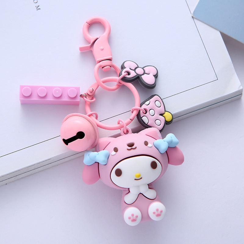 Cross Dressing Cute Kuromi Cartoon Doll Keychain Pendant Paint Keyring Creative Gift