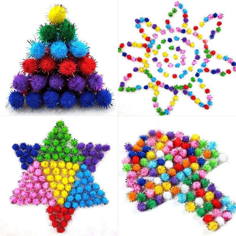 Bolas de artesanato Sparkle Tinsel Glitter Pom Pom Balls Diy Craft Supplies