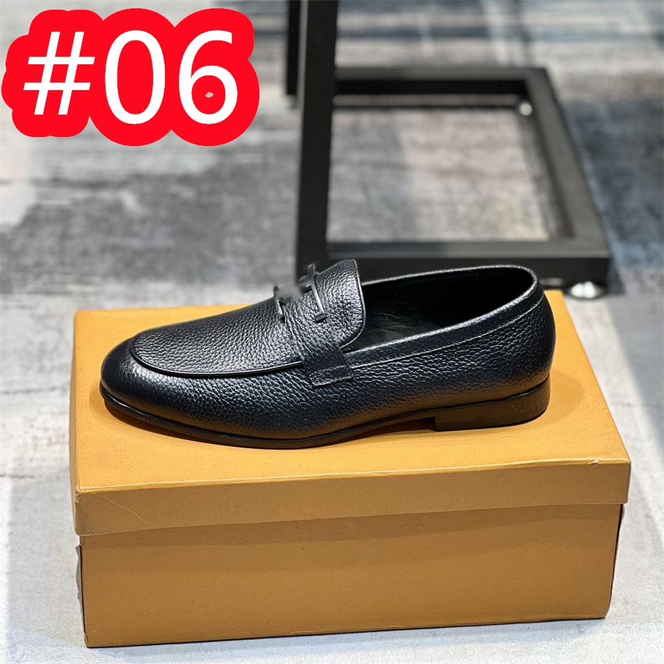 10 Model Men's Wygodne modne luksusowe luksusowe buty z prawdziwą skórzanymi butami codzienne mokasyny biznesowe buty formalne poślizg na designerskich mężczyznach sukienka buty obuwie