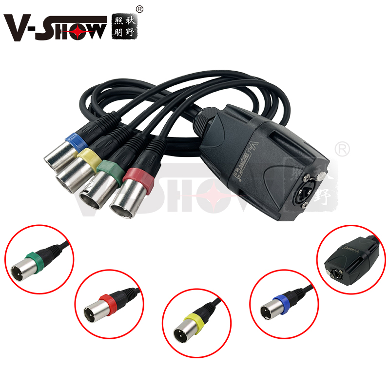 V-SHOW 어댑터 DMX-RJ45 케이블 스플리터 RJ45/4 X XLR 3Pin Malefemale