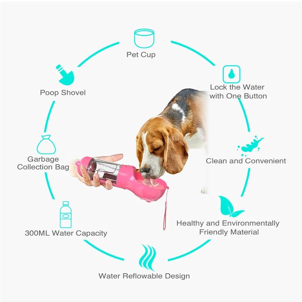 Feeding Multifunction Pet Dog Water Bottle For Cat Dogs Travel Puppy Lightweight Drinking Bowl Outdoor Pet Water Dispenser Feeder