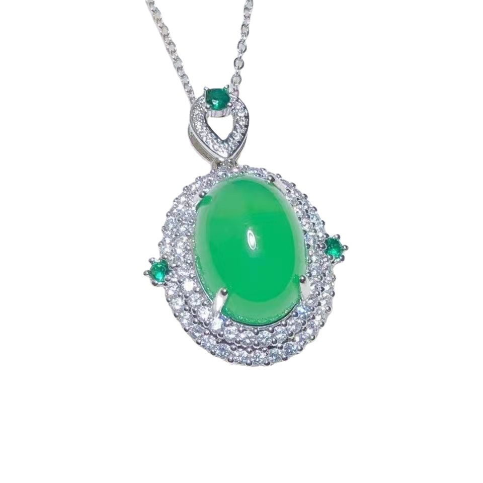 Ensemble de bijoux antiques en diamant de Jade, en argent Sterling 925, bagues de fiançailles, boucles d'oreilles, collier pour femmes, bijoux de fête de mariée