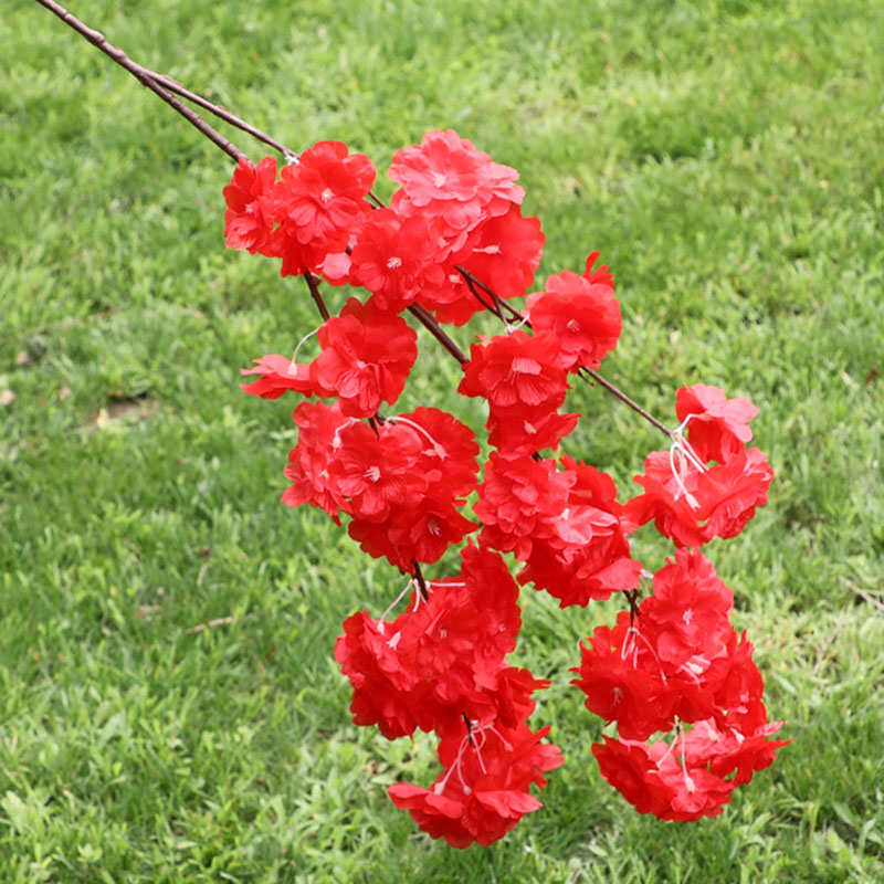 Flor de cerejeira artificial, guirlanda de flores falsas, branco, rosa, vermelho, roxo, disponível para decoração de casamento, faça você mesmo