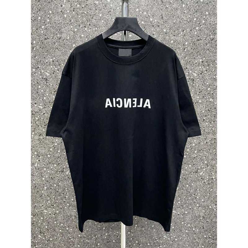 Luxury Designer Women T Shirt Shirt High Edition House 23SS Authentic Mirror Print Sleeve Loose OS