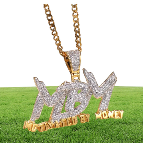 金メッキドリップレターMBM Money Money 2トーンペンダントネックレス24インチロープチェーンメンズヒップホップジュエリーギフト5003246