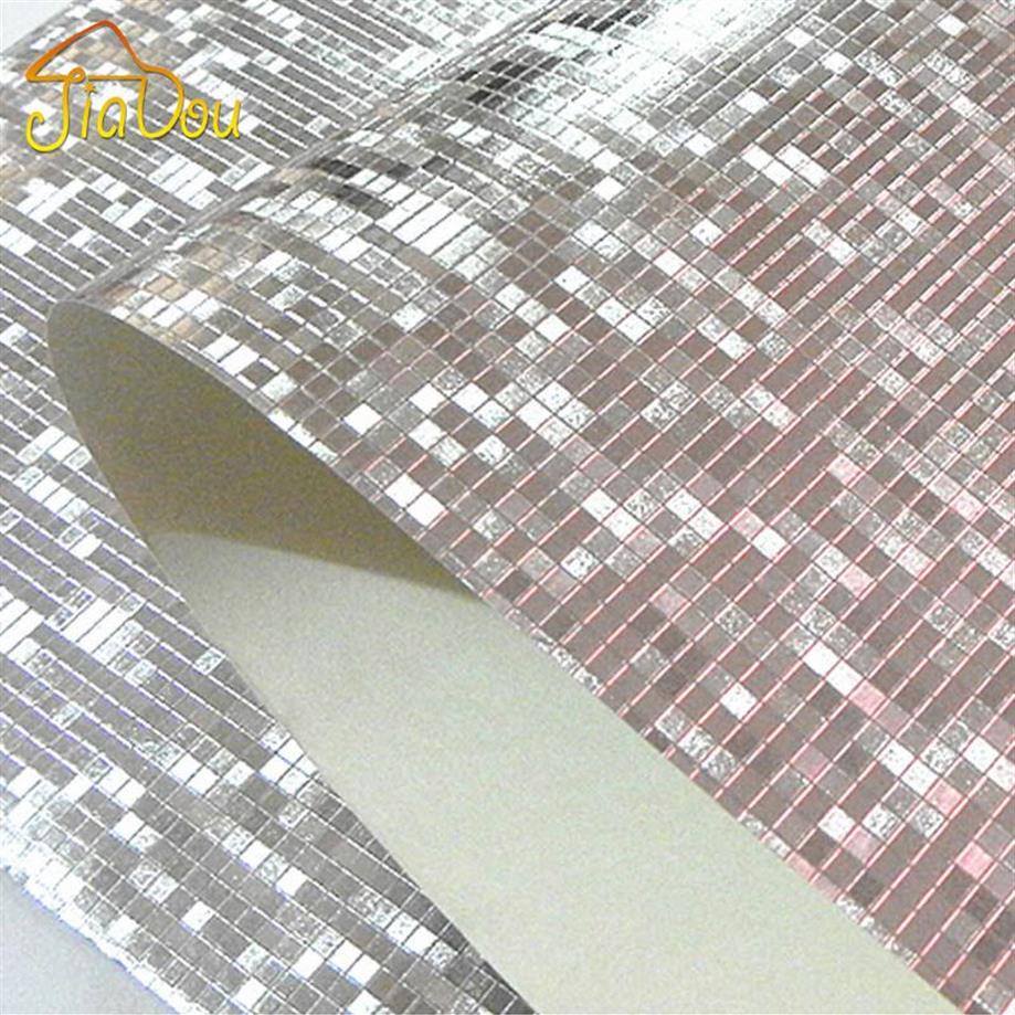 Carta da parati a mosaico con glitter interi Carta da parati a muro Carta da parati in lamina d'oro Rivestimento murale soffitto in argento Papel De Parede287U