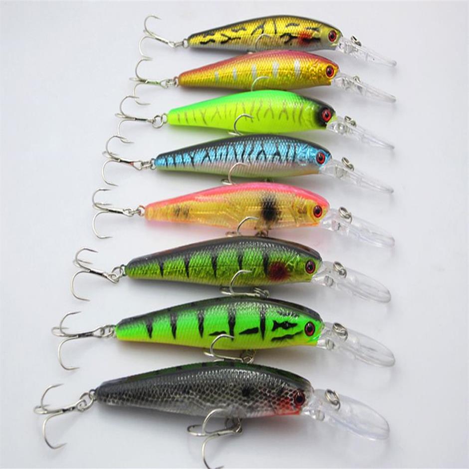 Lot30 fiske lockar crankbaits hook minnow betar tackla vevfiske tackla kit 12 9g 12 5cm3086