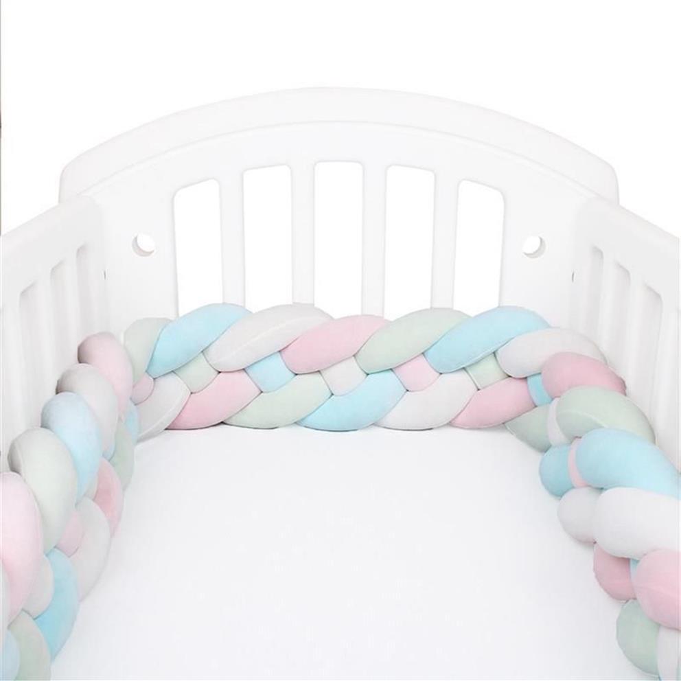 Cojín almohada decorativa 2 2 metros cama de bebé parachoques infantil trenza cuna cuna cojín nudo protector de cuna decoración de la habitación 294U