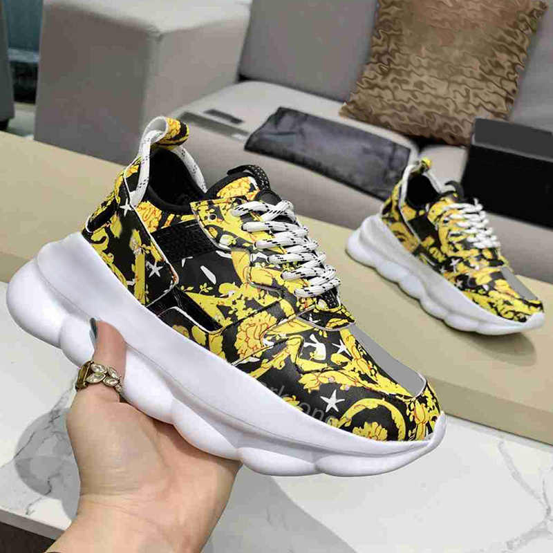 Chain Reaction Casual Shoes Italy Designer Reflective Height Sneakers Triple Black Multi Color Suede Tan Fluo Beige Platform Sneaker Outdoor mens womens shoes