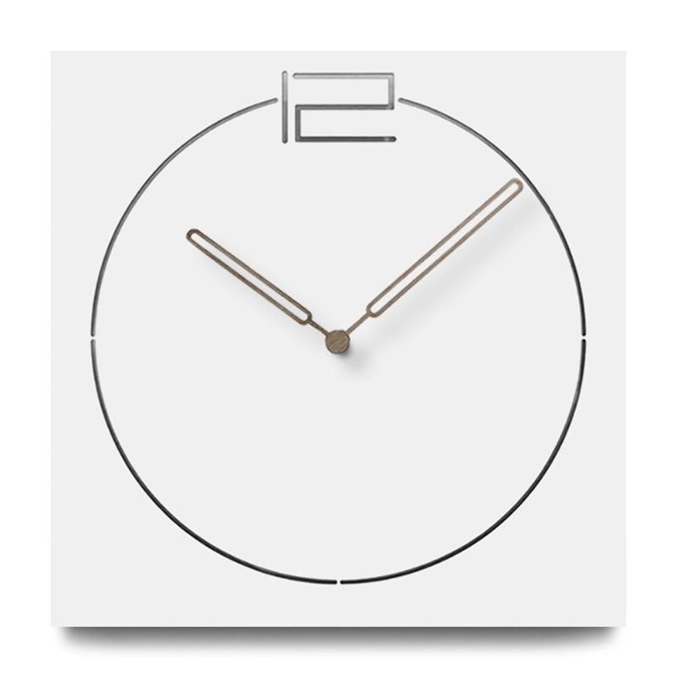 Orologi da parete Nordic Modern Wooden Clock soggiorno Creativo Simple Europa in silenzio Quarzo fatto a mano MDF Squadra in legno Impiccata White3063