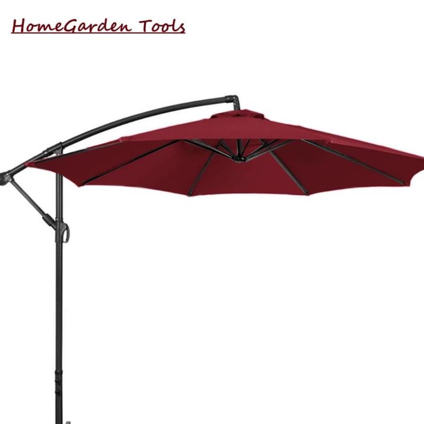 Shade Sun Terrace Parasol de plage Parasol de jardin Patio Dia 9 8 pieds Piscine en tissu polyester anti-UV Installer facilement des meubles d'extérieur No S193r