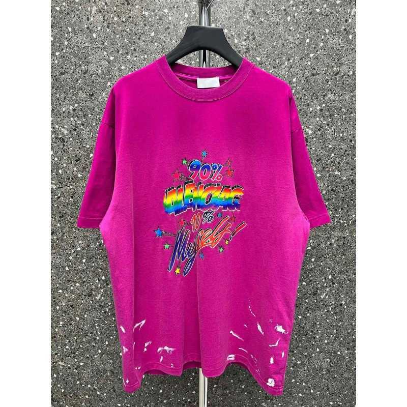 Designer new women t shirt Shirt High Edition House Colorful 90 Printed Sleeve Loose T-shirt