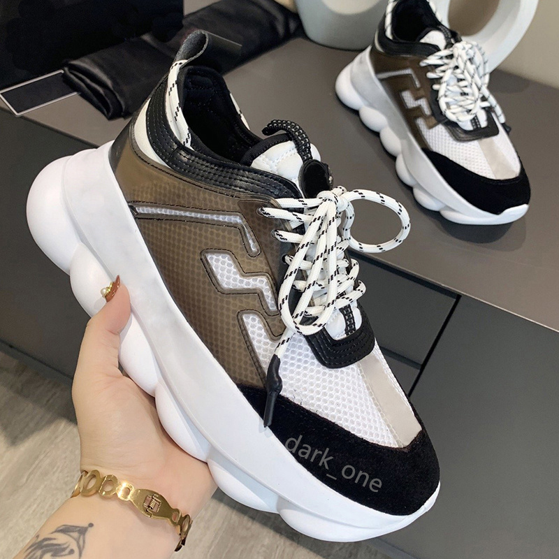 Kedjereaktion casual skor Italien designer reflekterande höjd sneakers trippel svart multi färg mocka solbränna fluo beige plattform sneaker utomhus män kvinnors skor