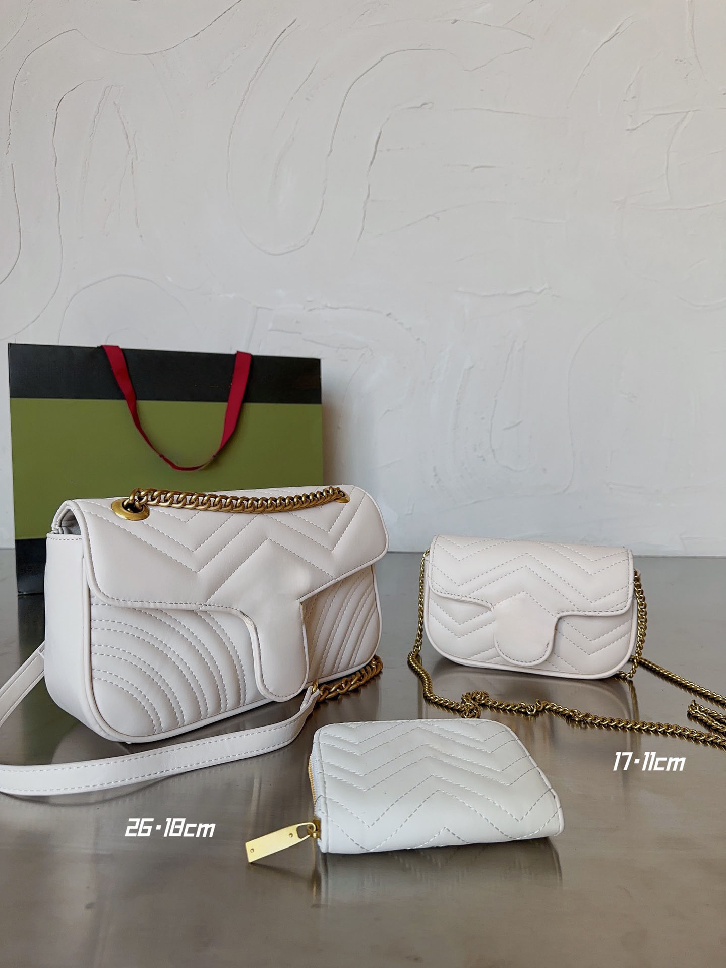 GU Nuove donne di lusso Shopping Borsa in pelle di vacchetta Borsa cosmetici Borsa di design Borsa a tracolla Porta carte Borsa di moda Borsa combinata 3 in 1