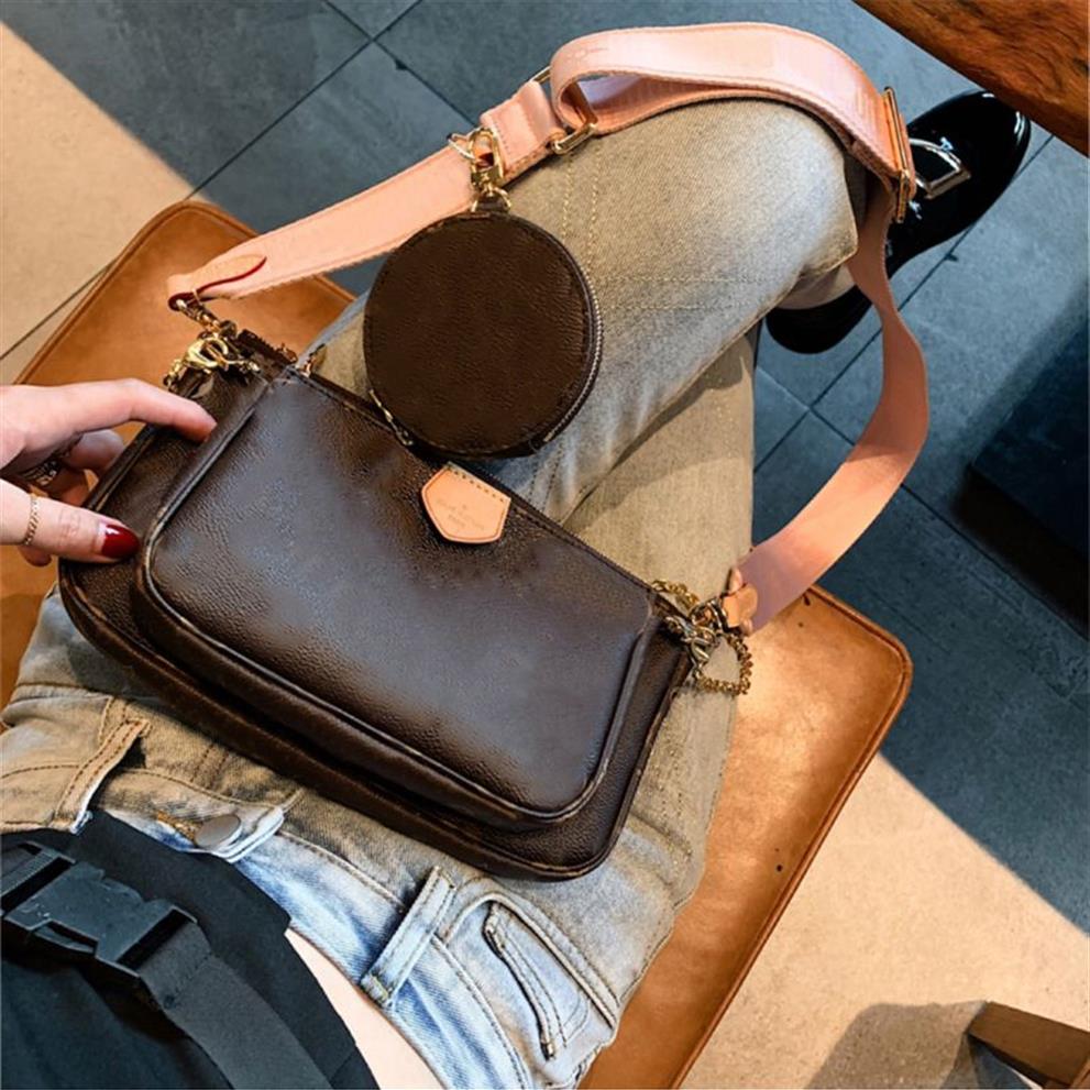 Designer de luxo multi-purpose saco acessórios bolsa designer três peças crossbody saco m44840 m44813 destacável e adjus288w