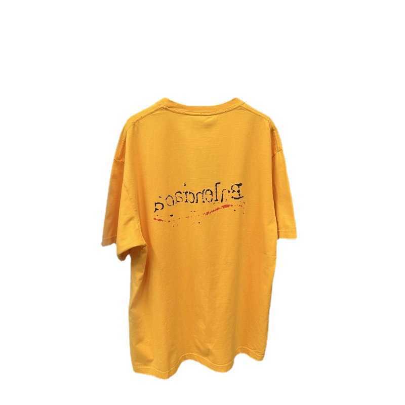 Tasarımcı Yaz Kadın Tişört 23SSB Yüksek Kaliteli Kola Baskı Graffiti Sleeve T-Shirt Unisex Casual