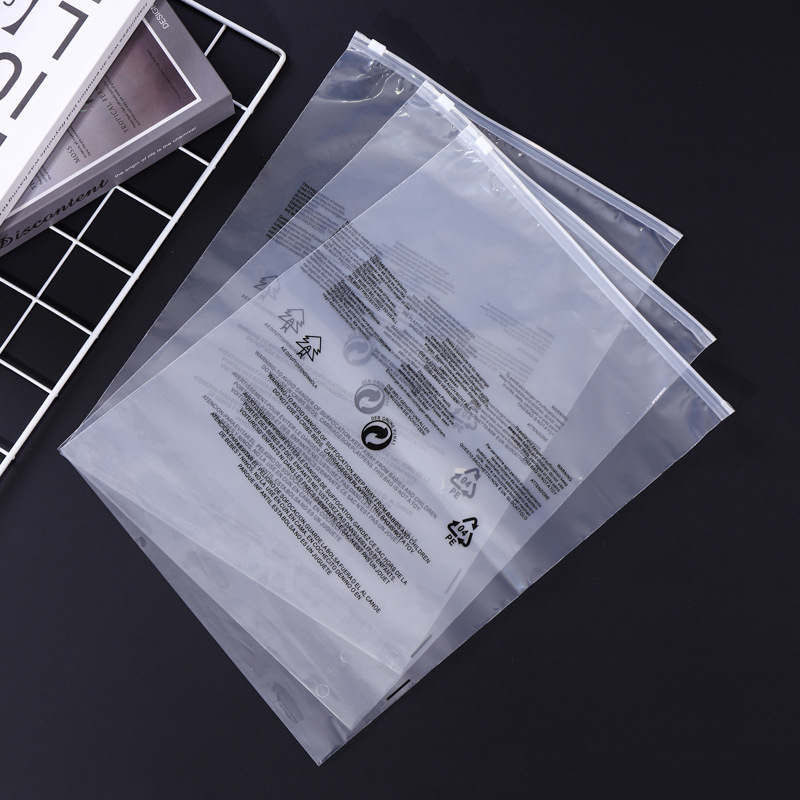 Frosted Plastic CPE Apparel Packaging Bags Warning Printing EVA Reusable Clothing Storage Open Top Zipper Pouches For Clothes Underware Sock Household Mailling