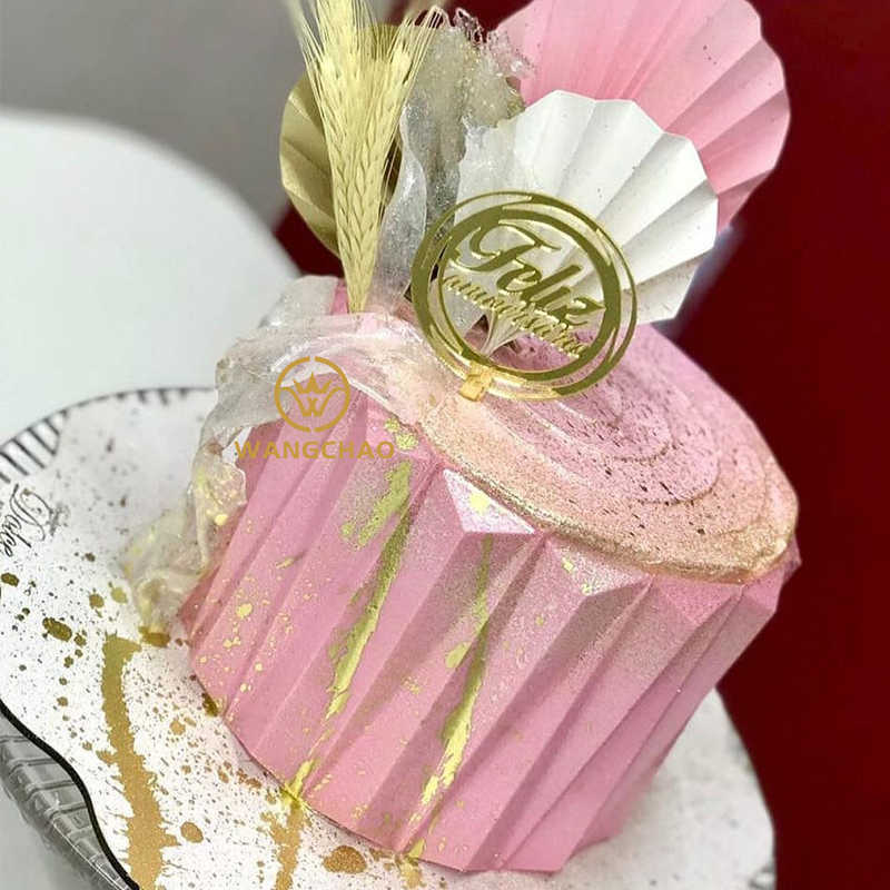 Nuovo stampo avvolgere una torta 3D Origami Design in plastica Bordo torta Stencil torta Bakeware Accessori pasticceria al cioccolato