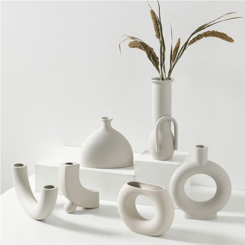 北欧の陶器の花瓶の家の装飾品ホワイトベジタリアンクリエイティブセラミック植木鉢花瓶ホームデコレーションクラフトギフトT2006173039