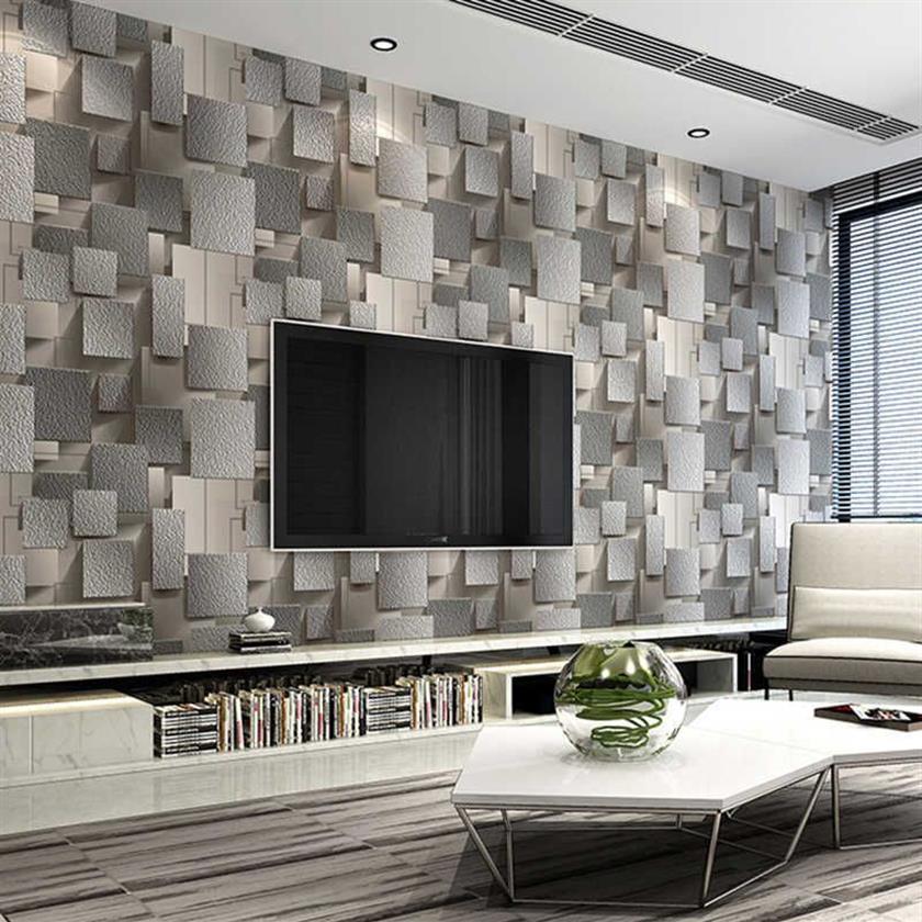 Modern 3D Lattice Non-woven Suede Wallpaper For Walls Roll Papel De Parede 3D Living Room Bedroom TV Background Wall Paper Decor Q327F