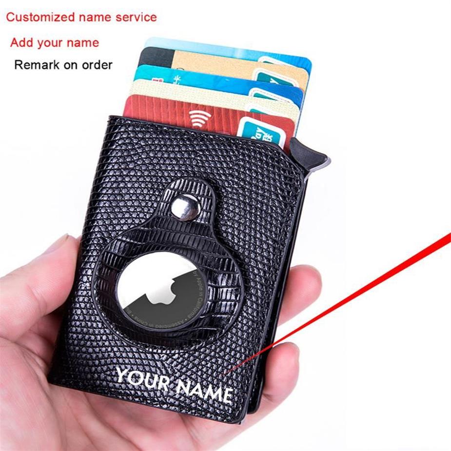 Card Holders Smart Air Tag Wallet Rfid Holder Anti-lost Protective Cover Multifunctional Men Leather With Money Clips268h