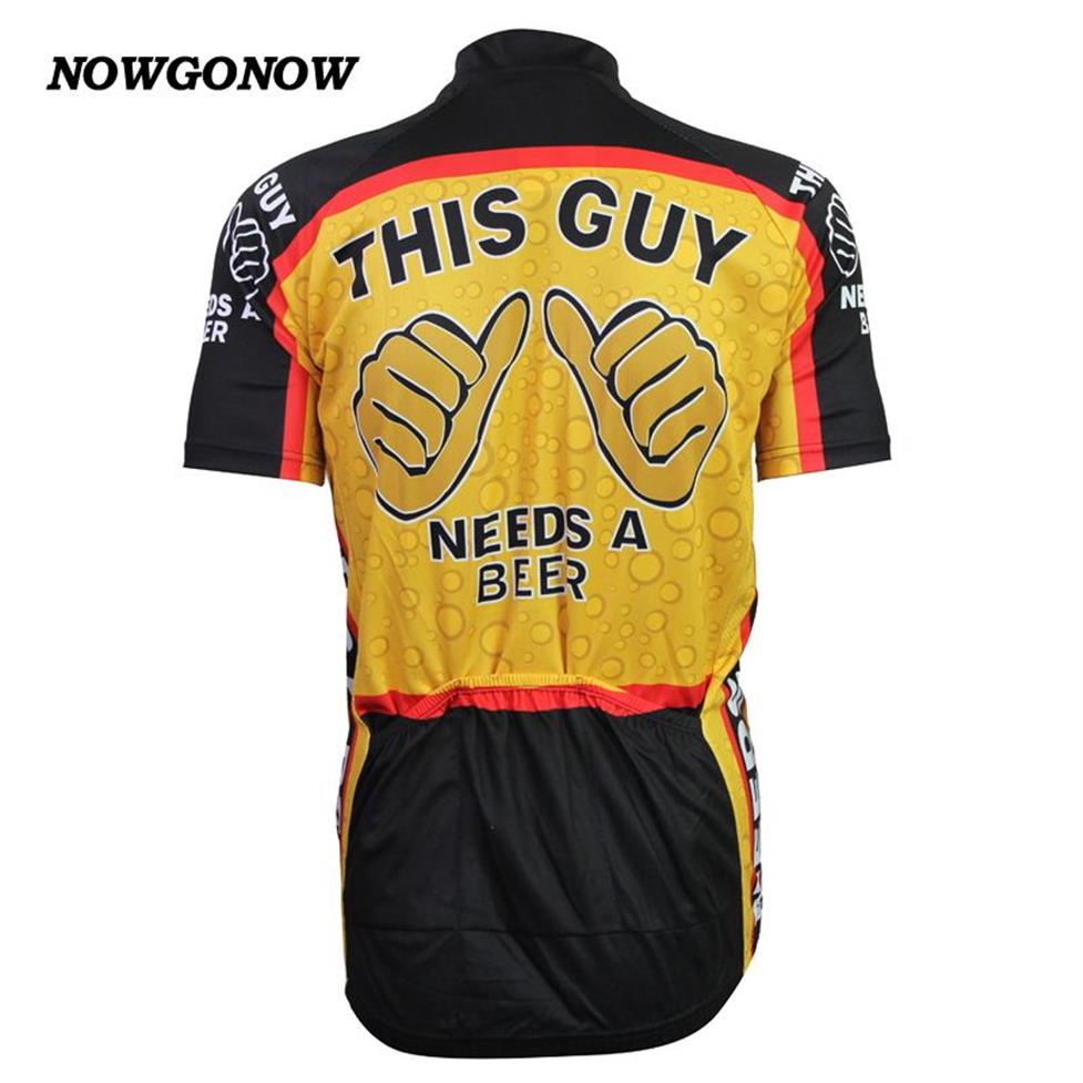 Homme classique nouveau maillot de cyclisme ce gars a besoin d'une bière hommes vêtements de vélo drôle maillot ropa ciclismo cyclisme hauts élégant NOWGONOW285T