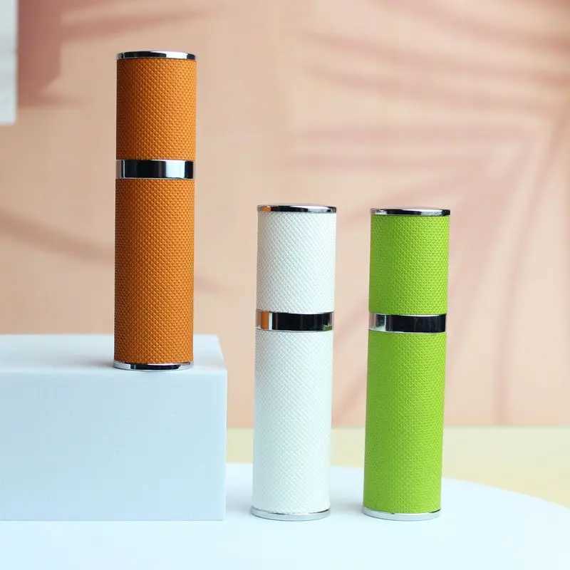 5ml Draagbare Mini Hervulbare Parfumflesje High-end Lederen Sub-bottelen Reizen Lege Cosmetische Containers Spray Verstuiver 2023