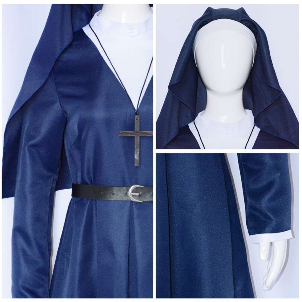 Drama fru Davis Cosplay Costume Halloween Nun Dresses Science Fiction Action TV Series Women's Performance Clothing