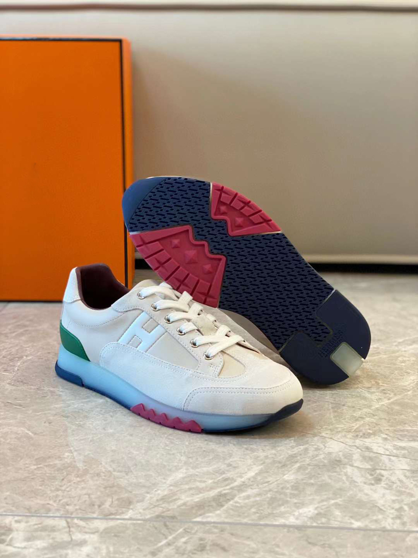 Chaussures de sport célèbres Obtenez des baskets de course pour hommes Italie Bande élastique délicate Bas en caoutchouc Blanc Marron Daim Cuir Multicolore Designer Compétence Chaussures de sport Boîte EU 38-45